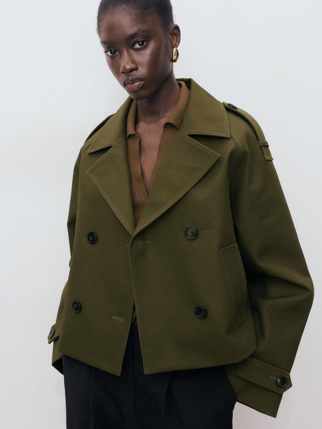 MANGO Notched Lapel Double-Breasted Coat