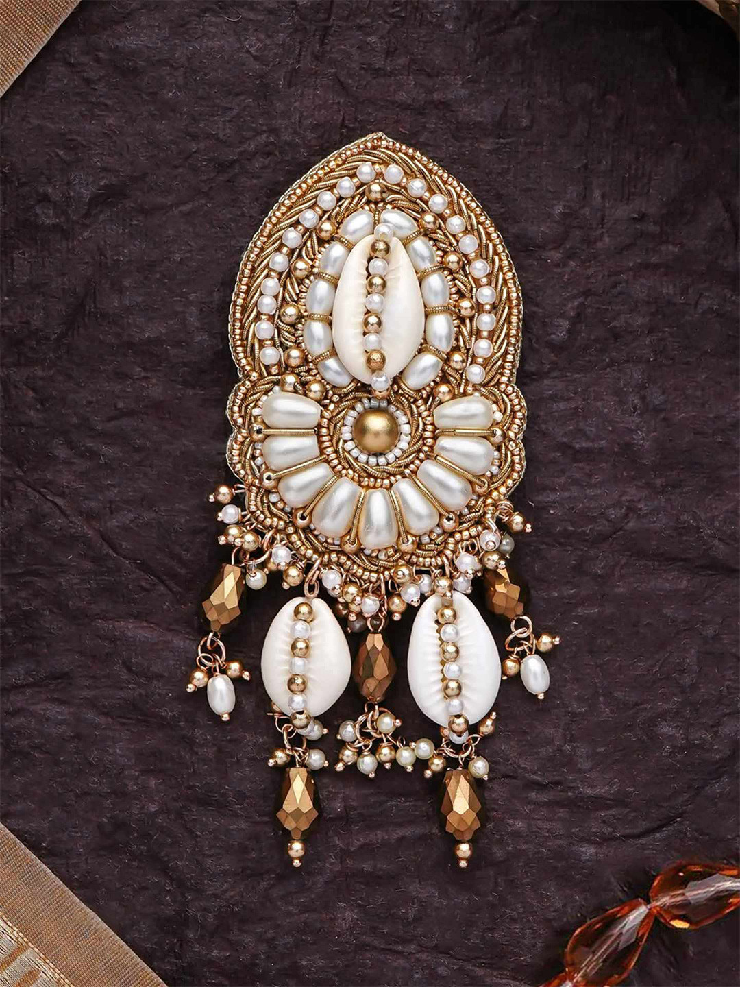 EVERSTYLISH Artificial Stones Studded & Beaded Hair Bun Pin Head Jewellery