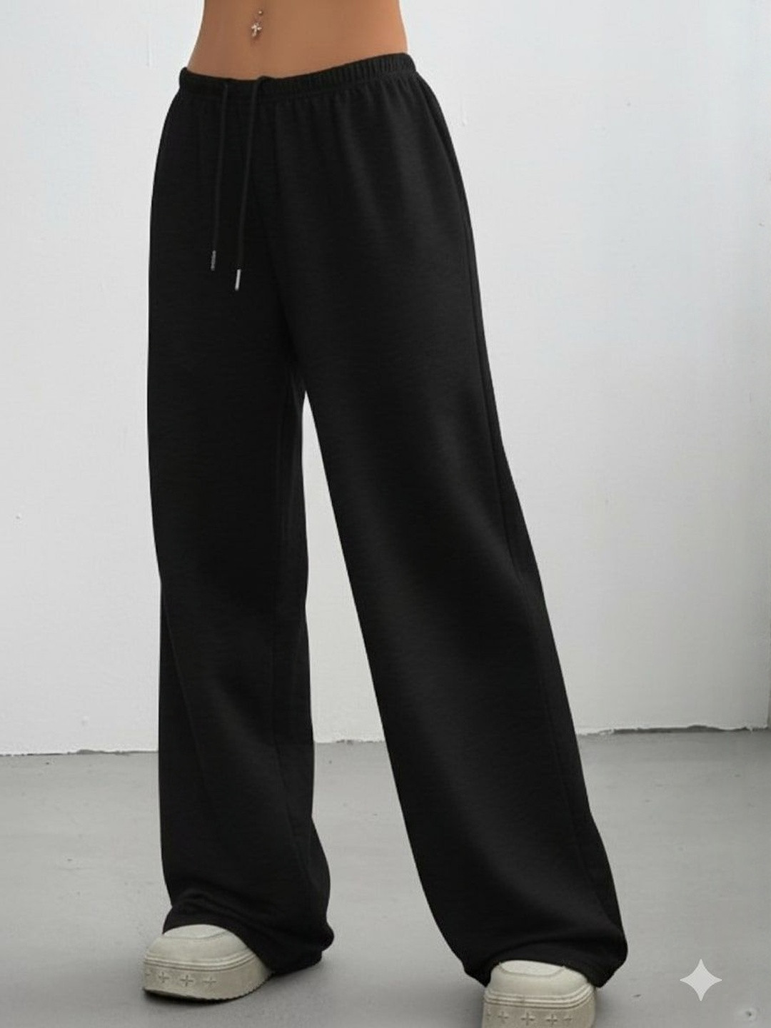 PRICHA Original Baggy Fit Solid Mid-Rise Cotton Trousers