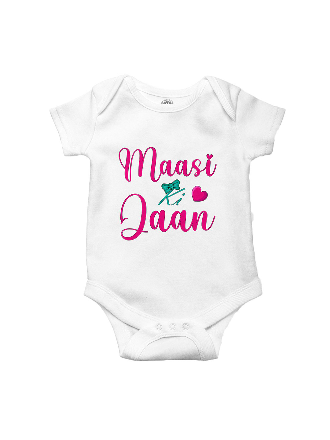THE PRINT PLATTER Kids Maasi Ki Jaan Printed Cotton Bodysuit with Envelope Neck