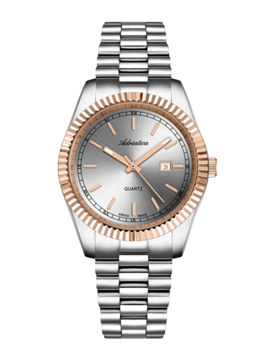 Adriatica Women Embellished Dial & Stainless Steel Straps Analogue Watch