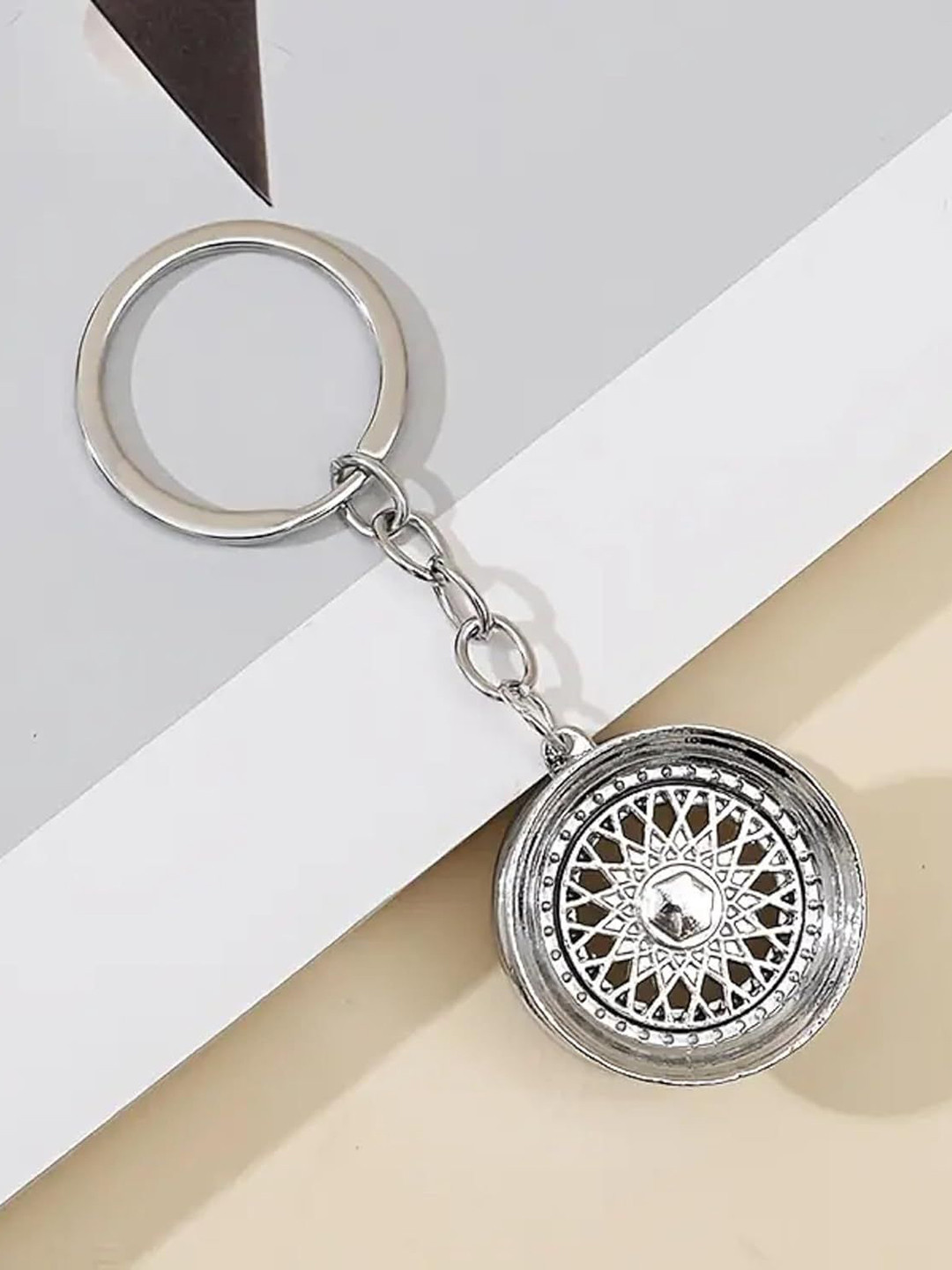 AUGEN Stainless Steel Part-Charm Gifting Key Chain With Key Ring