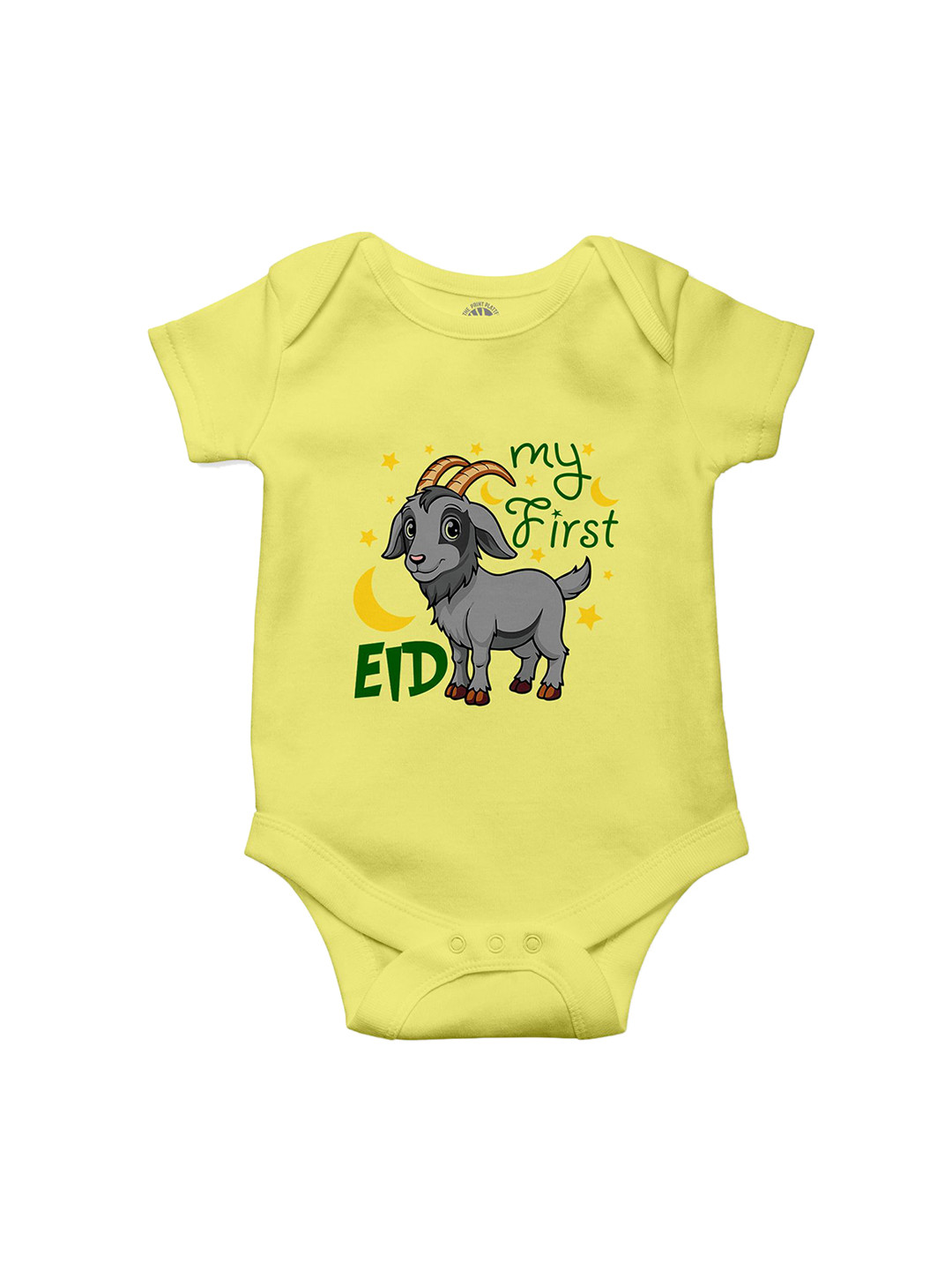 THE PRINT PLATTER Kids Eid Printed Ultra bio wash with Envelope Neck Cotton Bodysuit