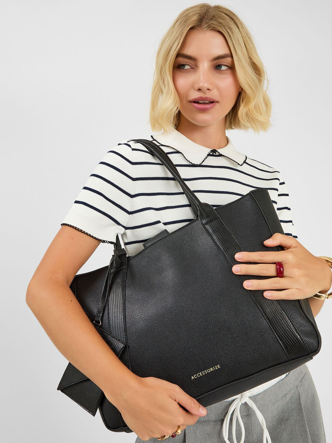 Accessorize London Structured Shoulder Bag With Pouch
