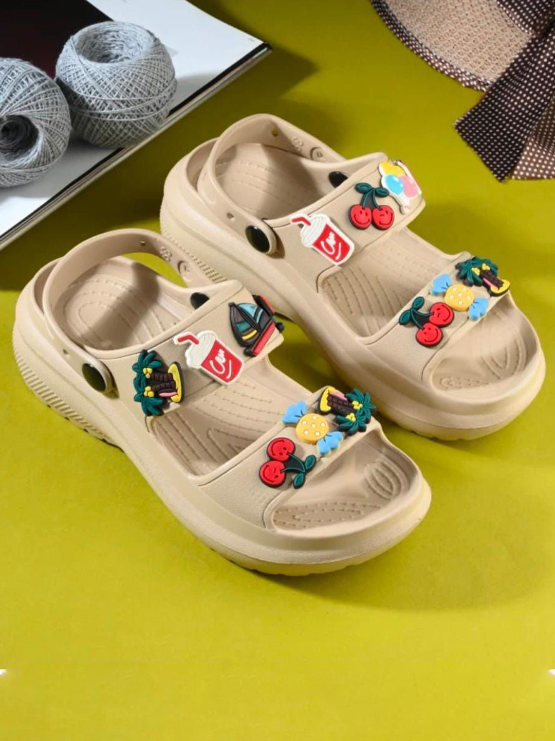 T-Rock Charms Embellished Cushioned Footbed Chunky Clogs