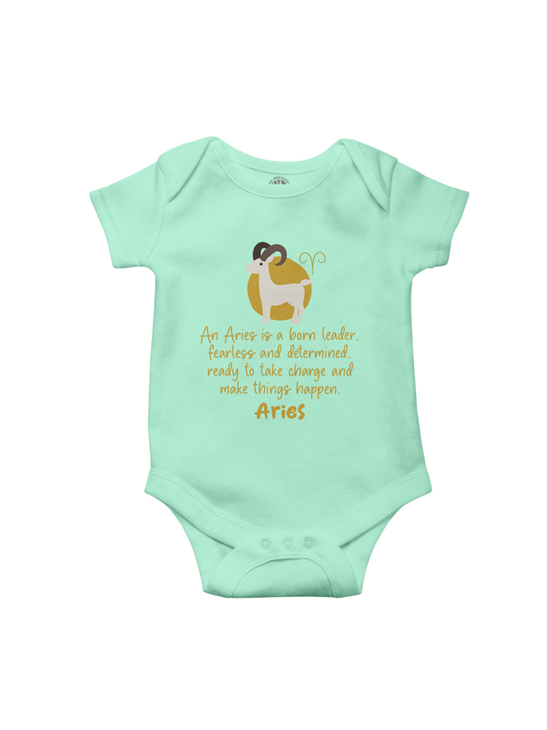 THE PRINT PLATTER Infants Aries Printed Cotton Envelope Neck Ultra Bio Wash Bodysuit