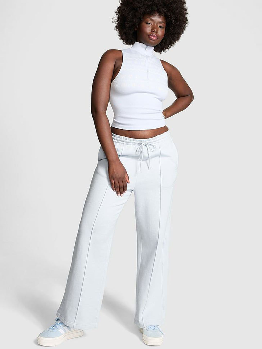 Victoria's Secret PINK Women Solid Relaxed Fit Mid-Rise Sweatpants Track Pants