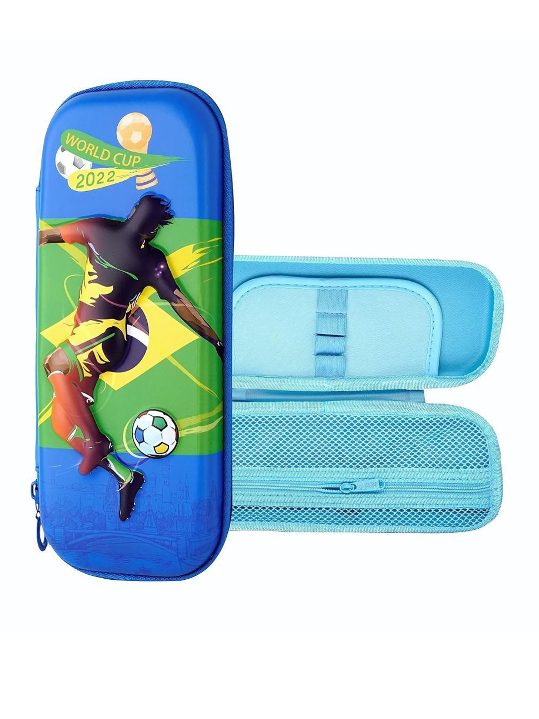 YK Kids Self Design Football Theme Hard Case Pencil Pouch Stationery