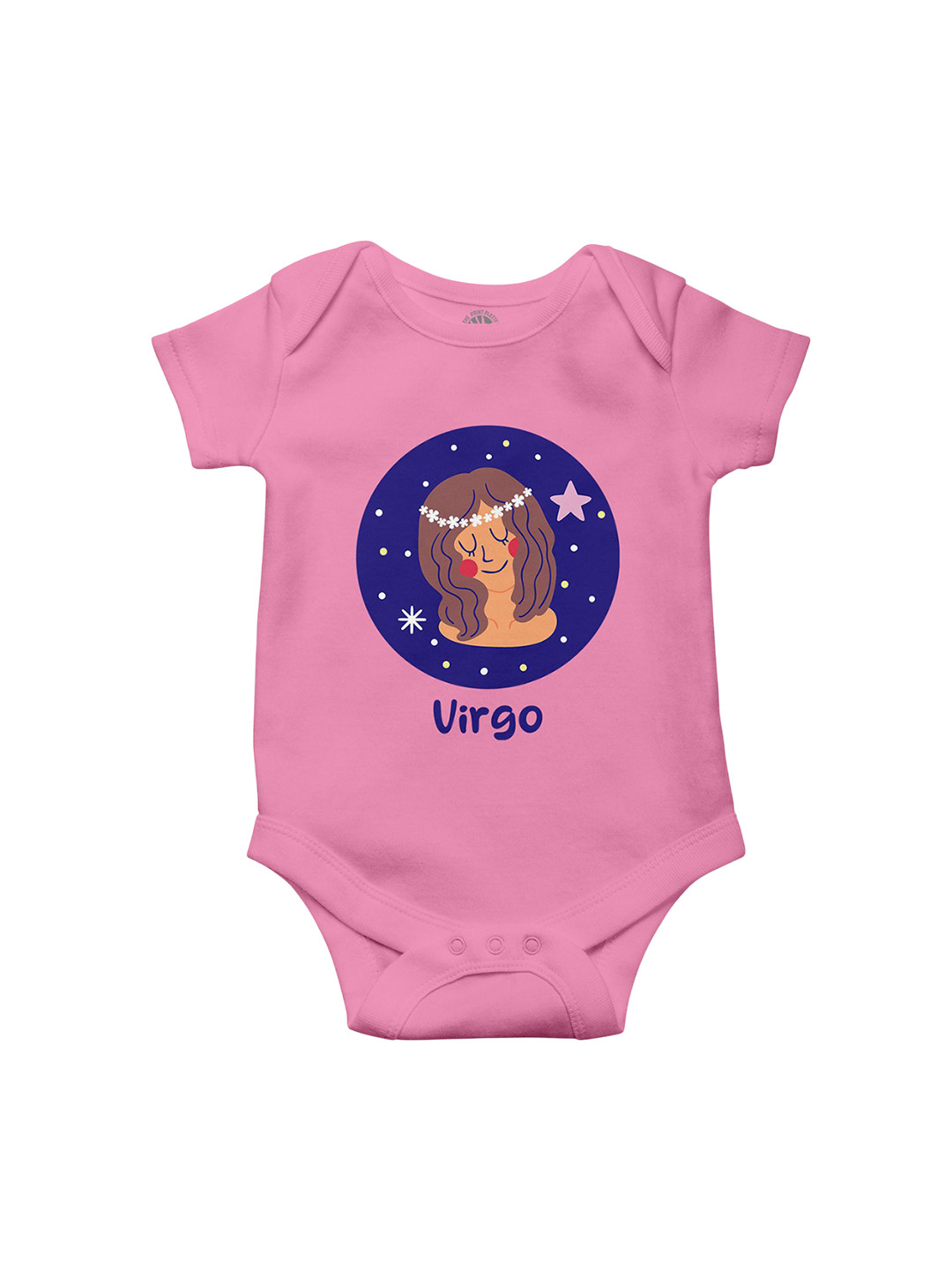 THE PRINT PLATTER Kids Virgo Printed Ultra bio wash with Envelope Neck Cotton Bodysuit