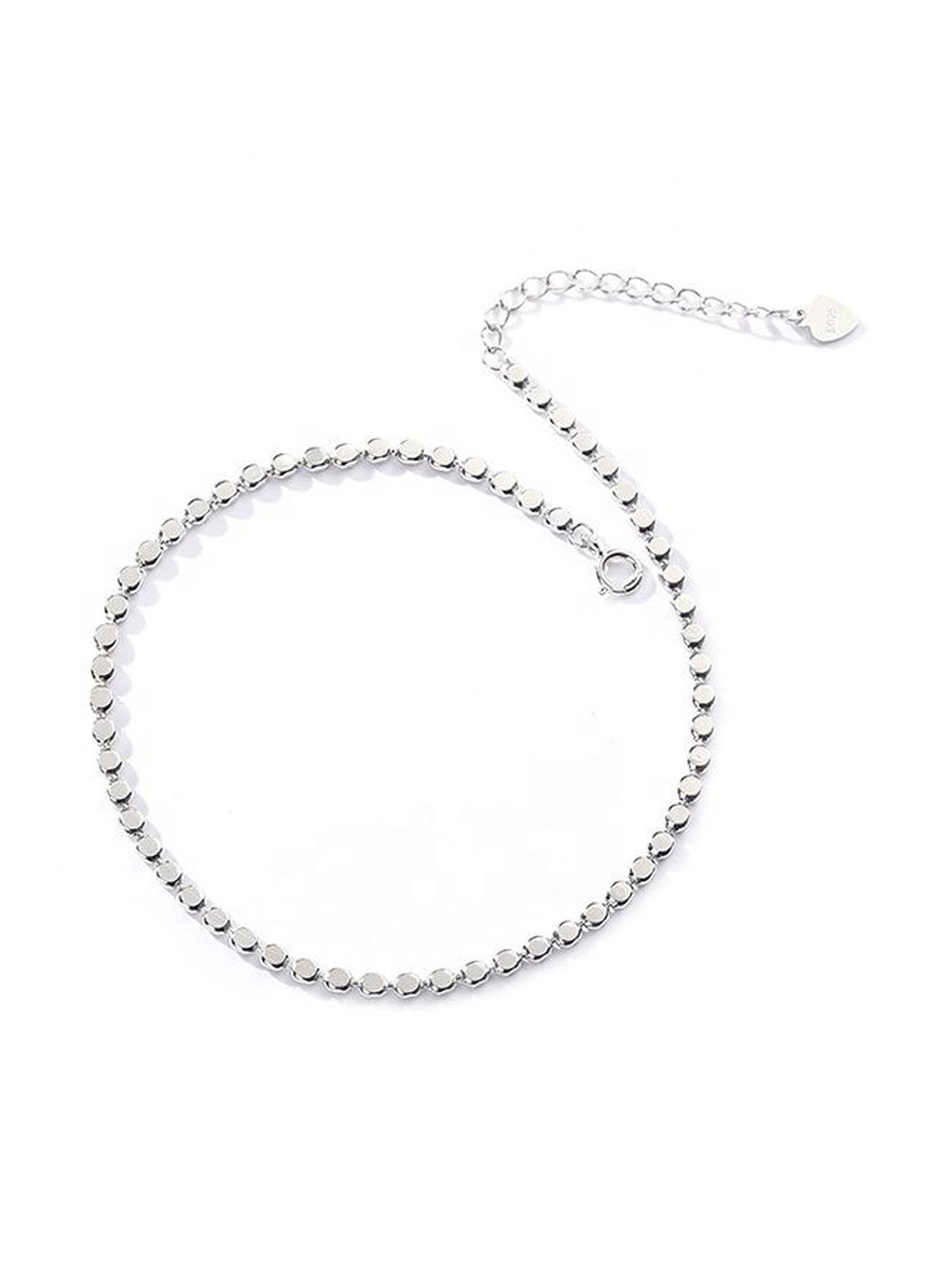 MYSTICFLAVIA Eclectic Water Droplet 925 Sterling Silver Rhodium-Plated Anklet