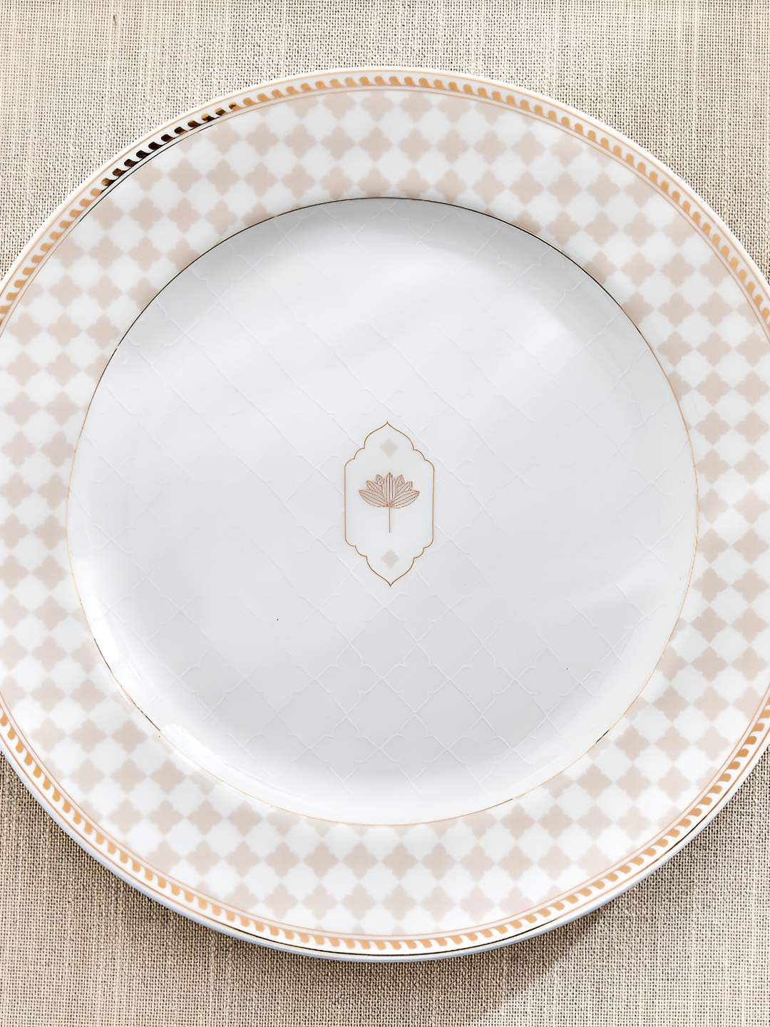 Home Centre India Inspired White & Beige Printed Melamine Plate