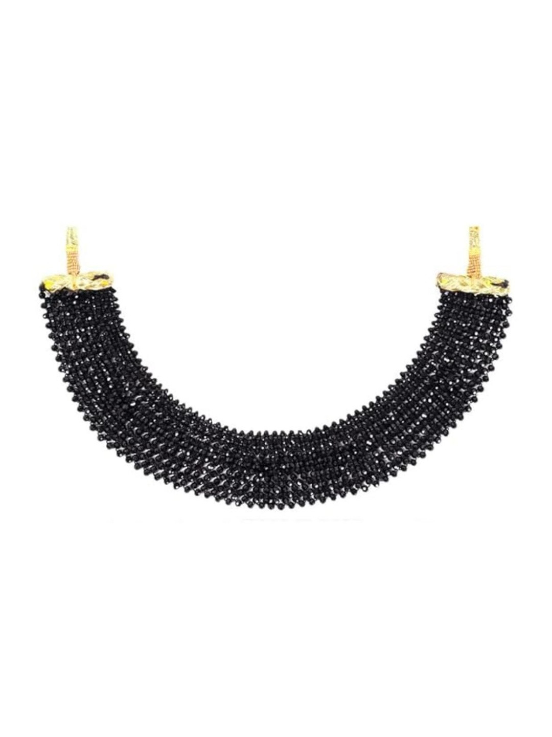 MK gallery Artificial Beaded Statement Necklace With Drawstring Closure