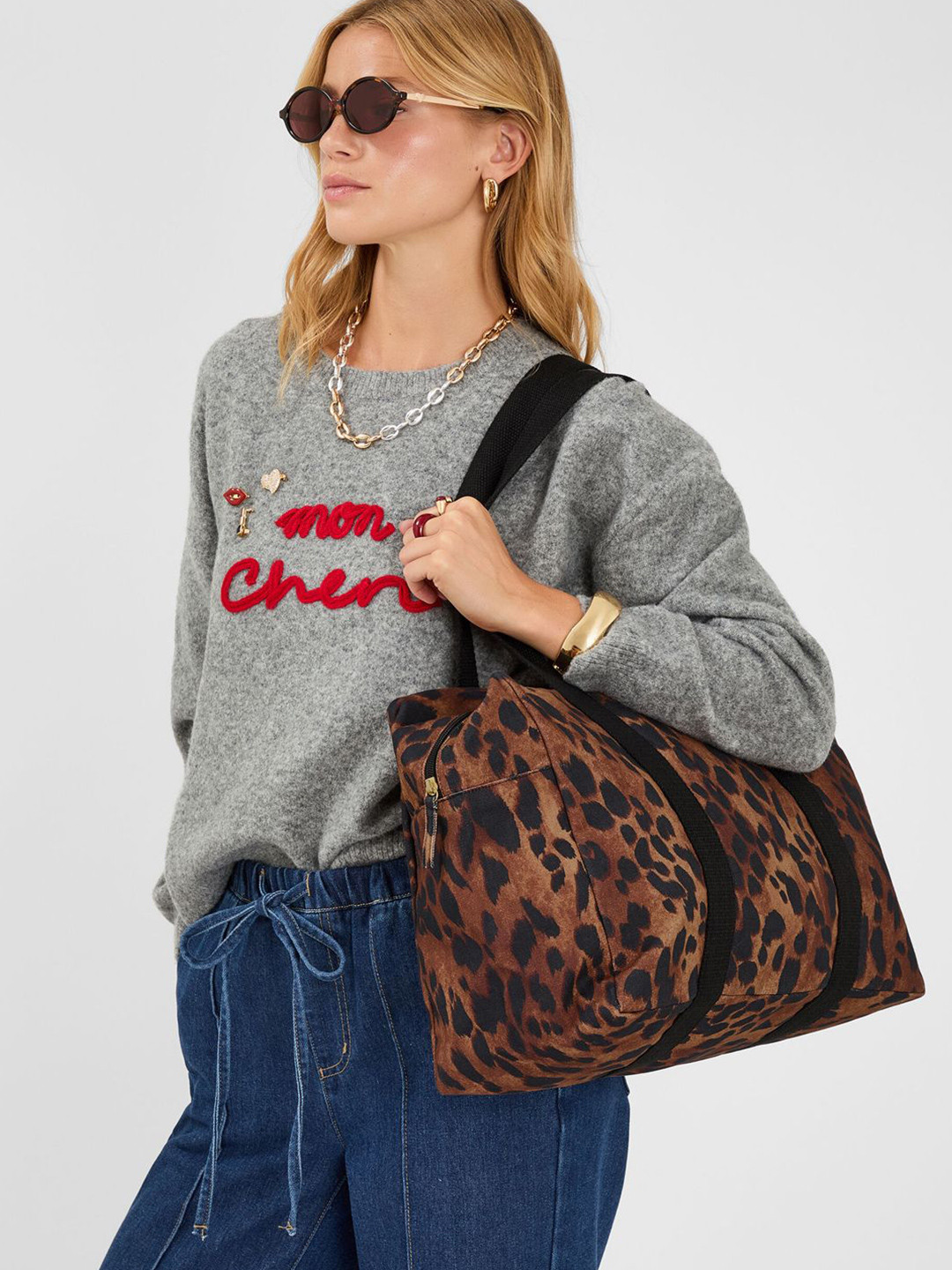 Accessorize Leopard Printed  Small Structured Shoulder Bag