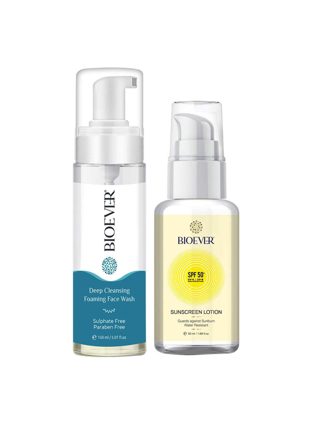 BIOEVER Set Of 2 Deep Cleansing Face Wash 150 ml & SPF 50 Sunscreen - 50 ml
