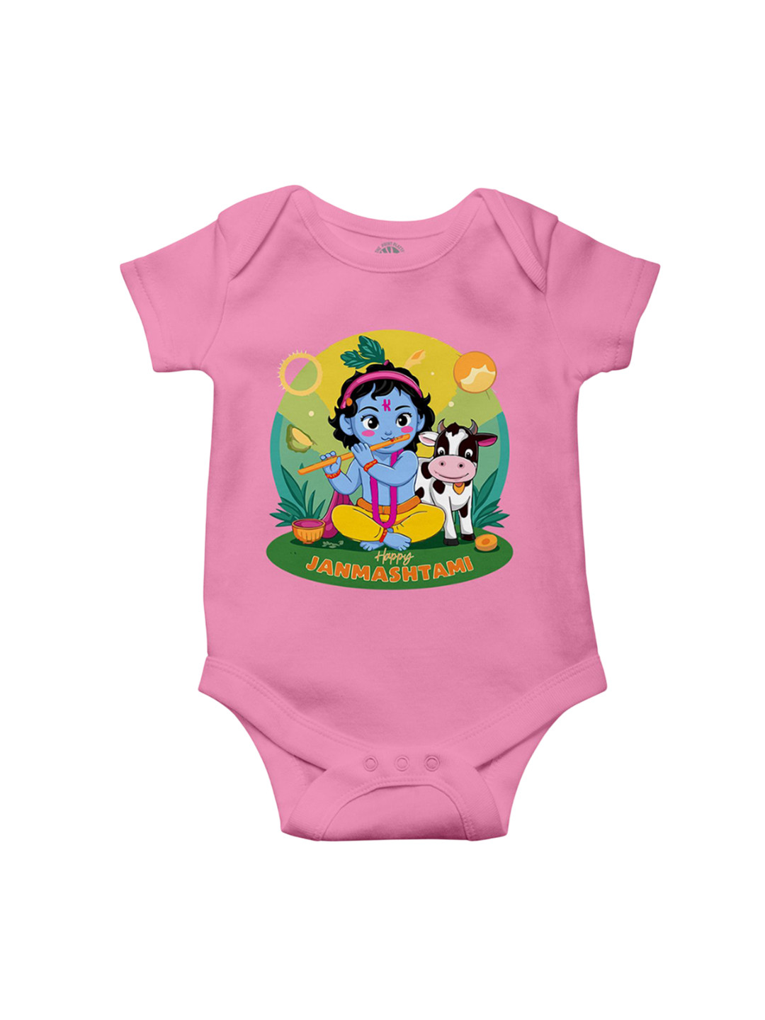 THE PRINT PLATTER Kids Romper Printed Cotton Romper with Envelope Neck