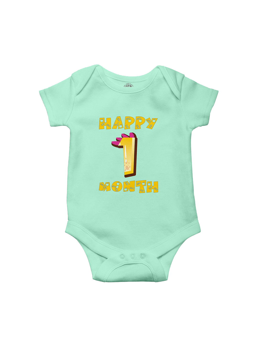 THE PRINT PLATTER Kids Infants 1 Month Printed Envelope Neck Bio Wash Cotton Bodysuit