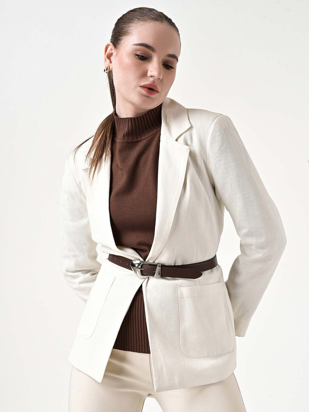 Kazo Women Statement Buckle Belt with Tang Closure