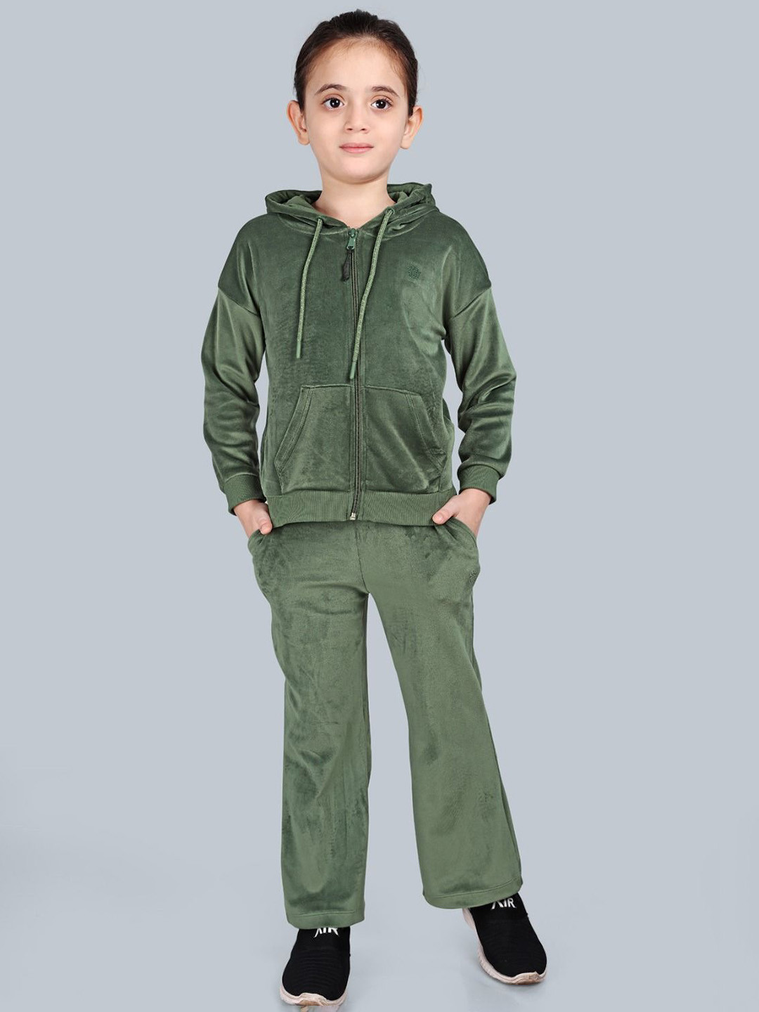 PLUM TREE Girls Velour Wide Leg Relaxed Fit Pants