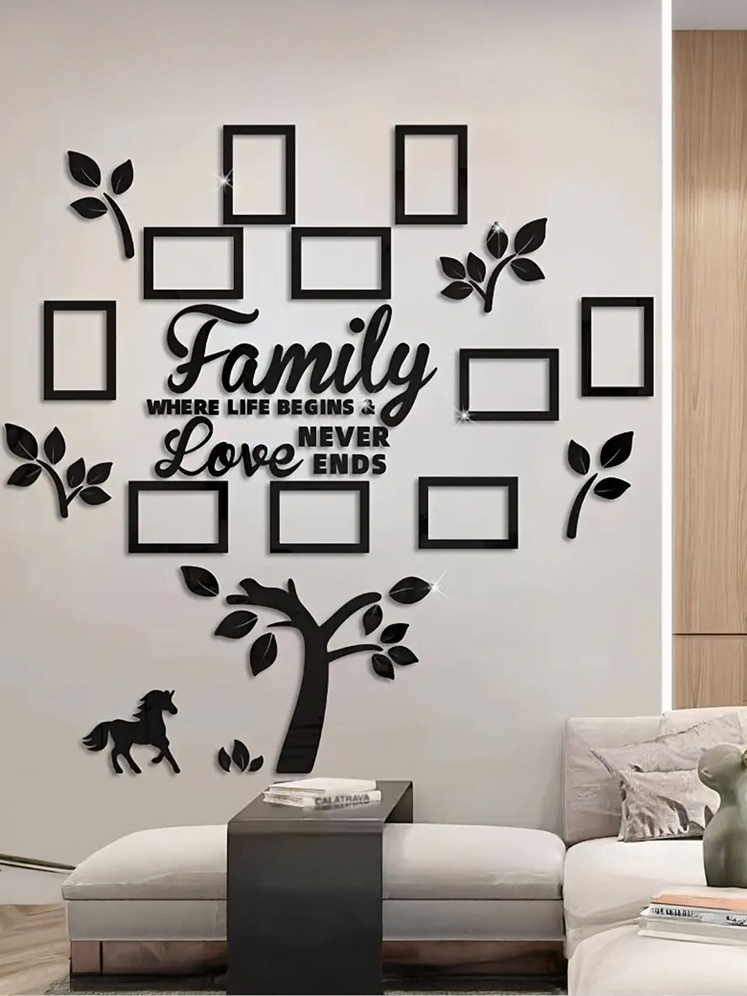 Ekhasa Black 8 to 12 Pieces Paper Wall Photo Frames