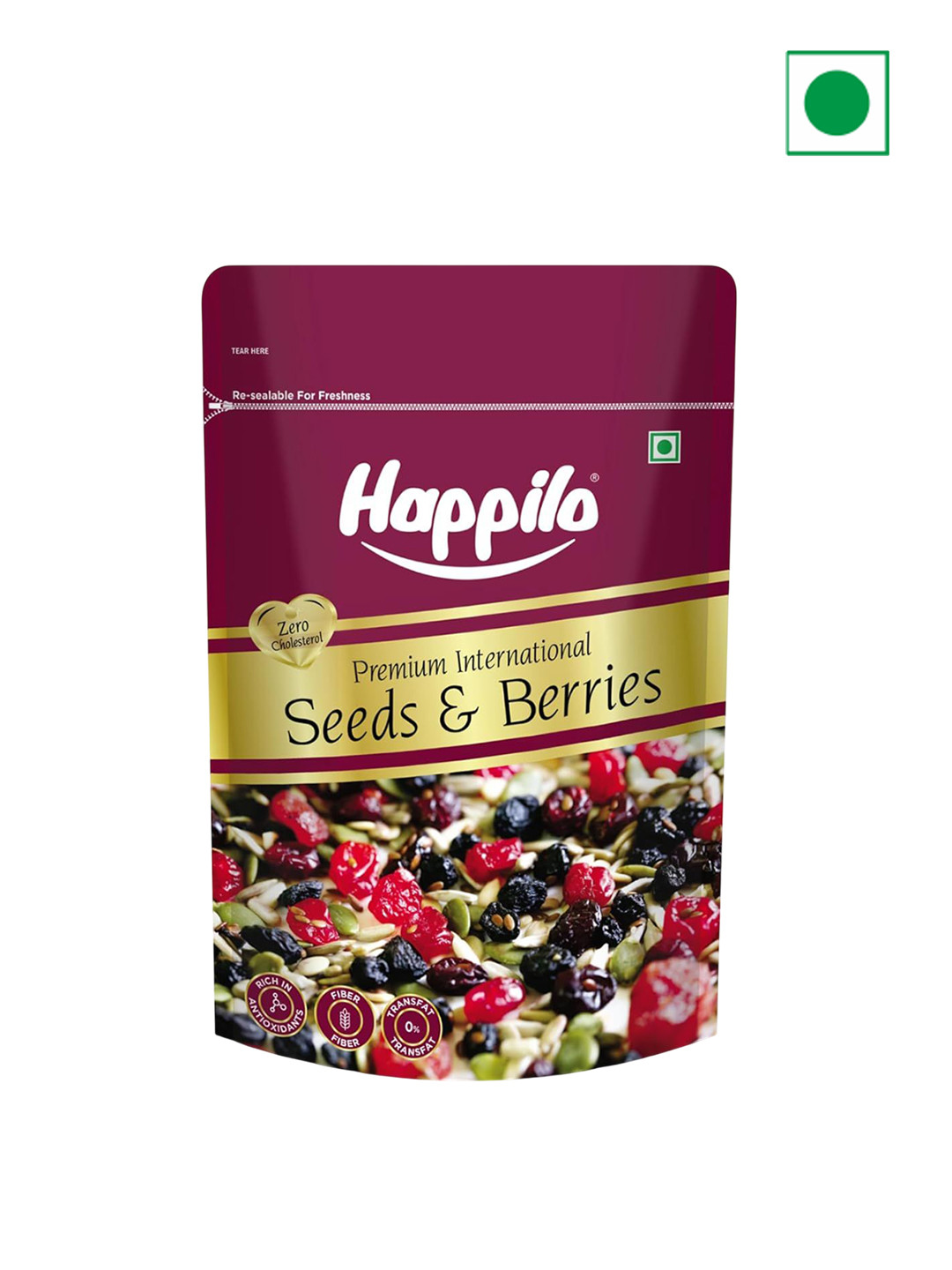 Happilo Premium International Whole Seeds & Berries Pouch 200g