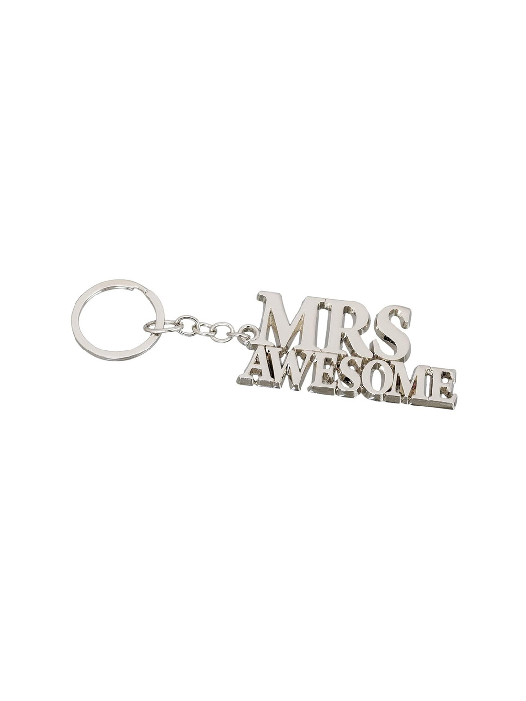 AUGEN Stainless Steel Mrs Awesome Textured Key Chain