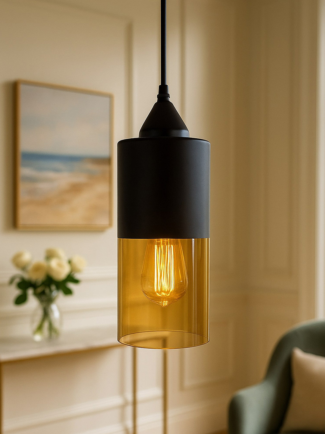 Homesake Black Glass Pendant Light