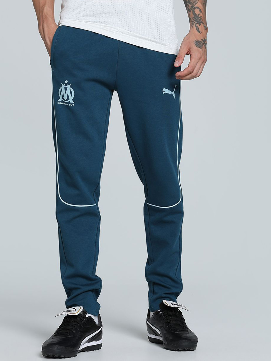 Puma Olympique de Marseille Men's Slim Fit Football Casuals Pants