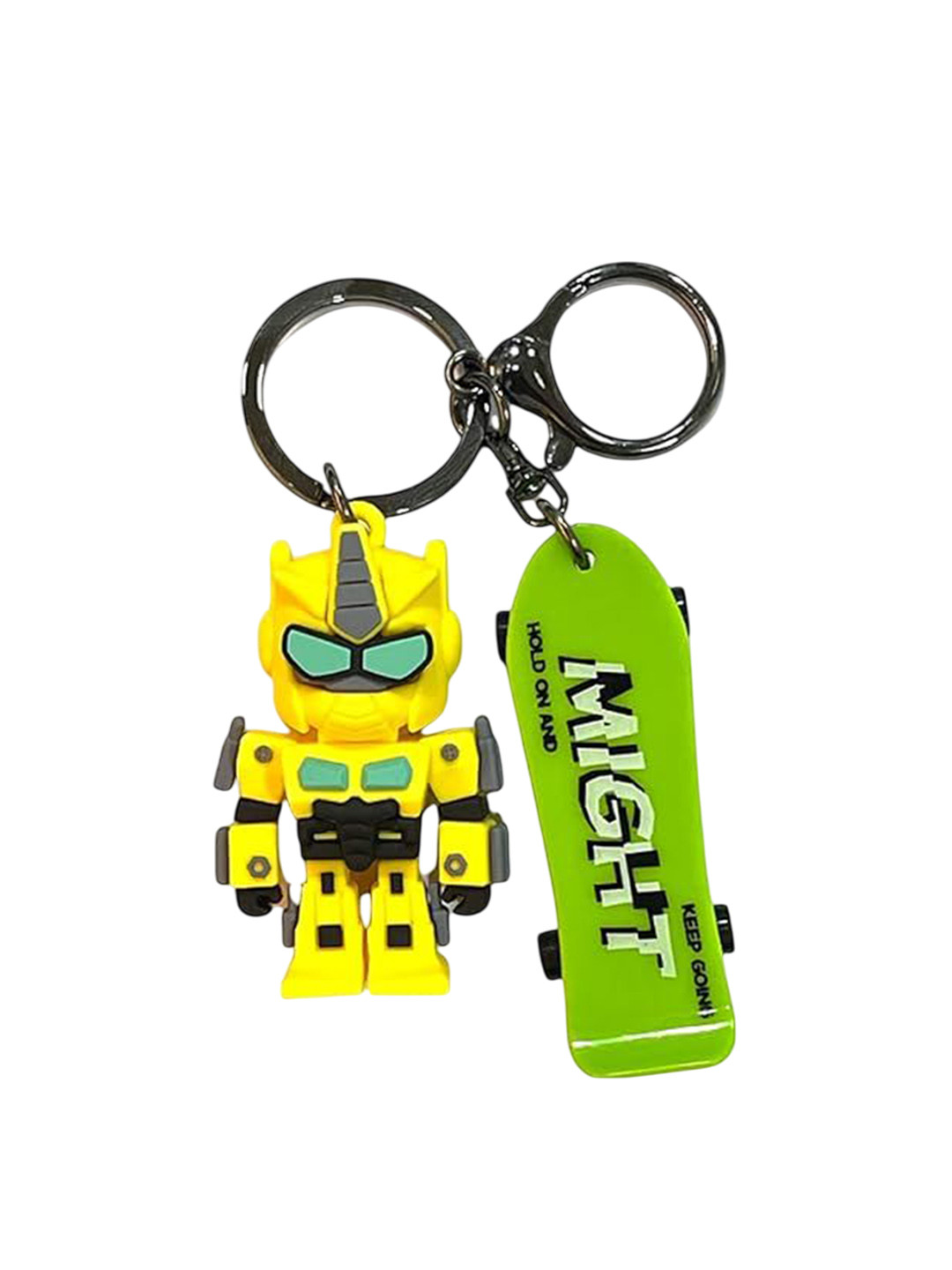 AUGEN Textured Metal Trans-Former Skateboard Charm Key Chain
