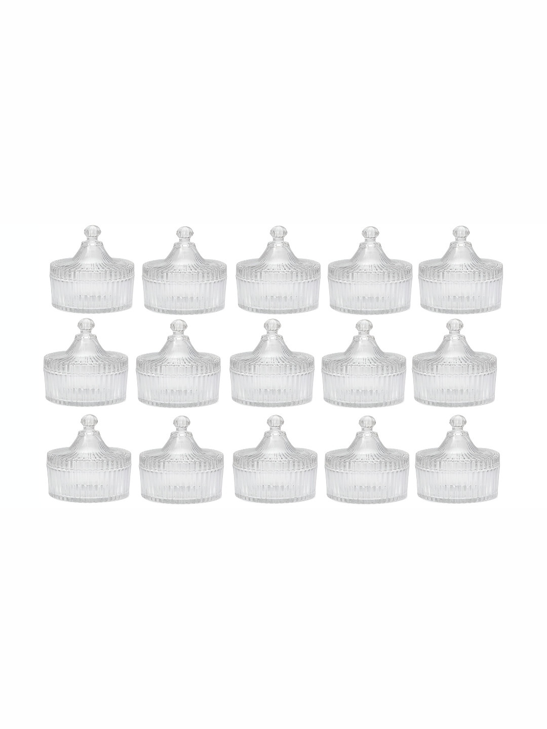 1ST TIME Transparent 15 Pieces Glass Dishwasher Safe Serving Bowls