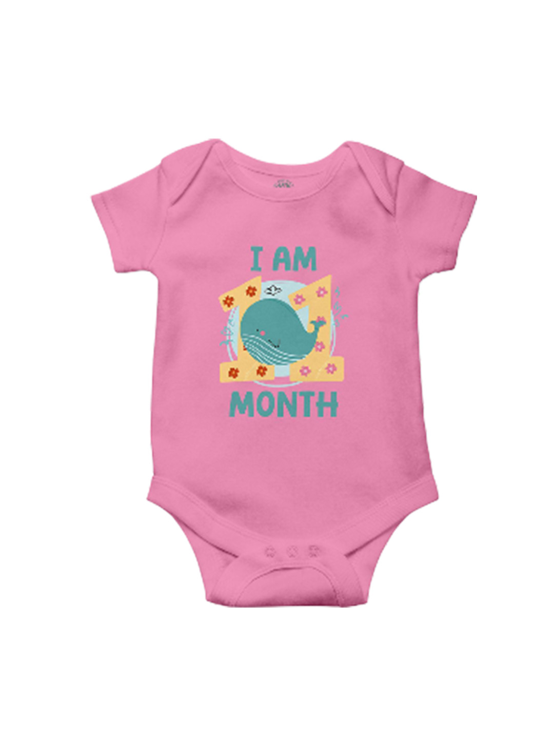 THE PRINT PLATTER Infants  I Am Eleven Month Printed Envelope Neck Cotton Bodysuit