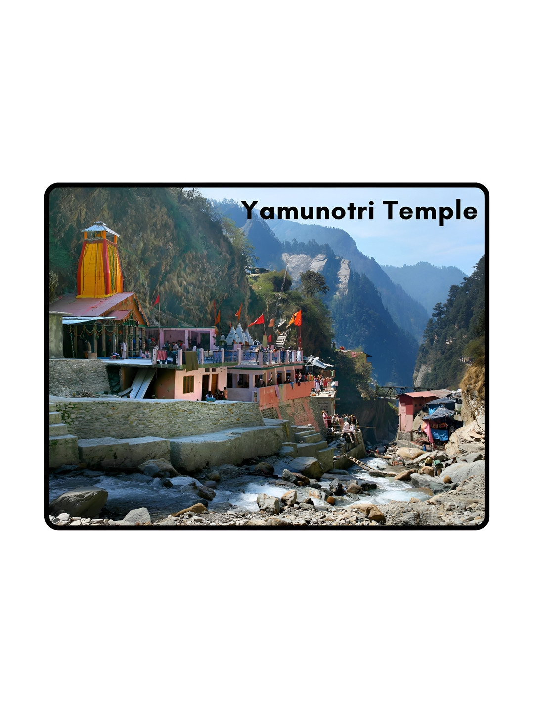 GIFTODAY Blue Yamunotri Temple Printed Fridge Magnet