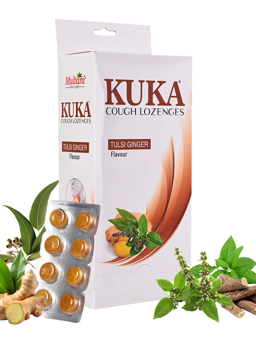 Multani Kuka Cough Lozenges Tablets With Tulsi & Ginger Flavour - 192 Tablets
