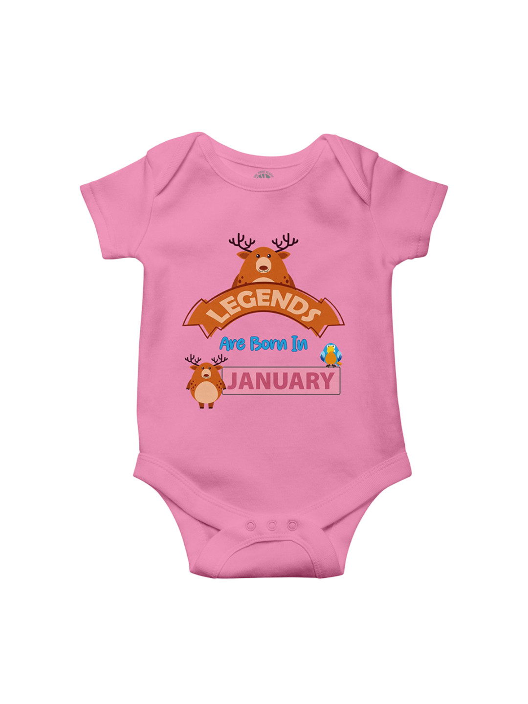 THE PRINT PLATTER Kids Legends In January Printed Ultra bio wash Cotton Bodysuit