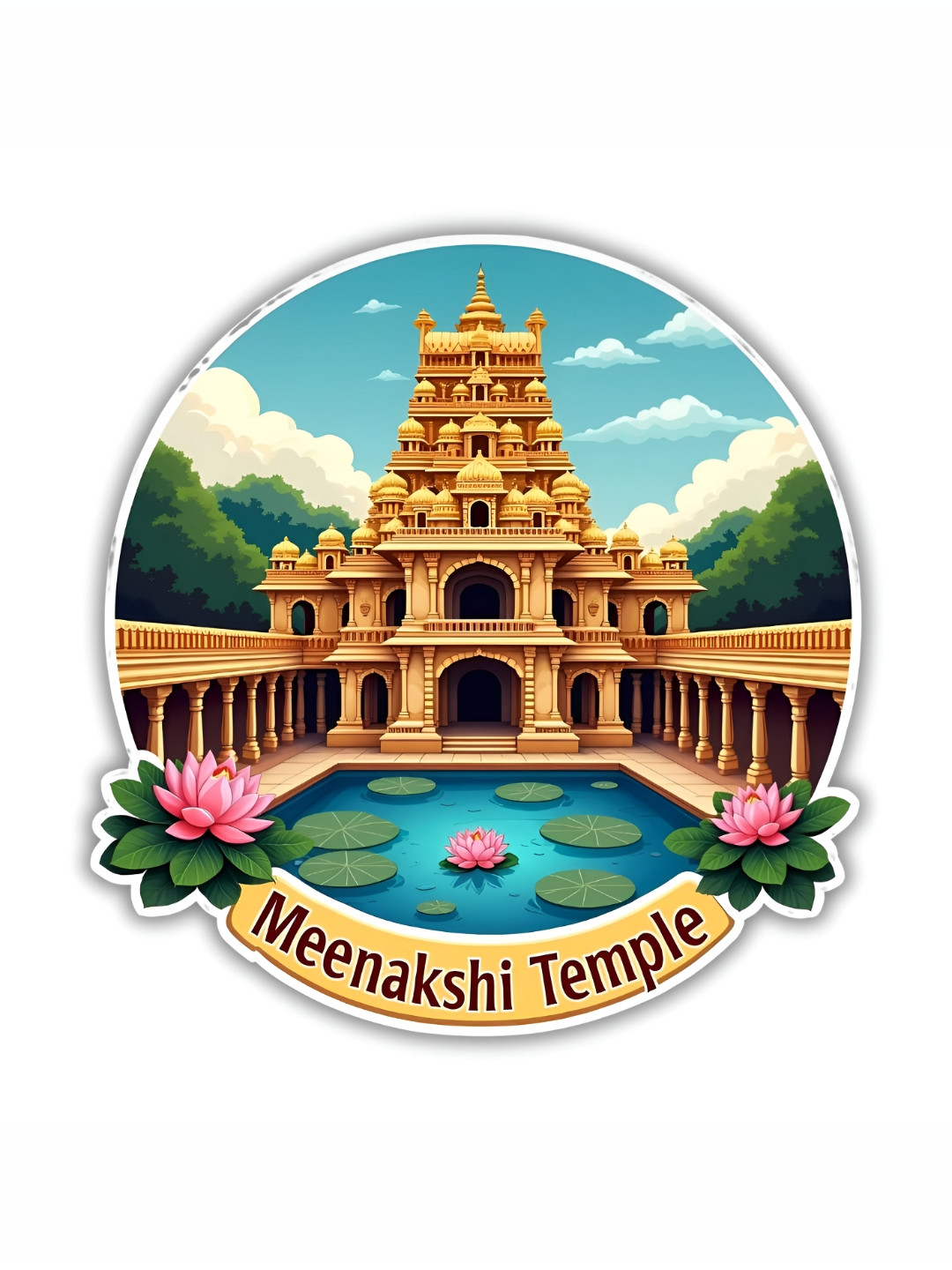 GIFTODAY Meenakshi Temple Printed Fridge Magnets