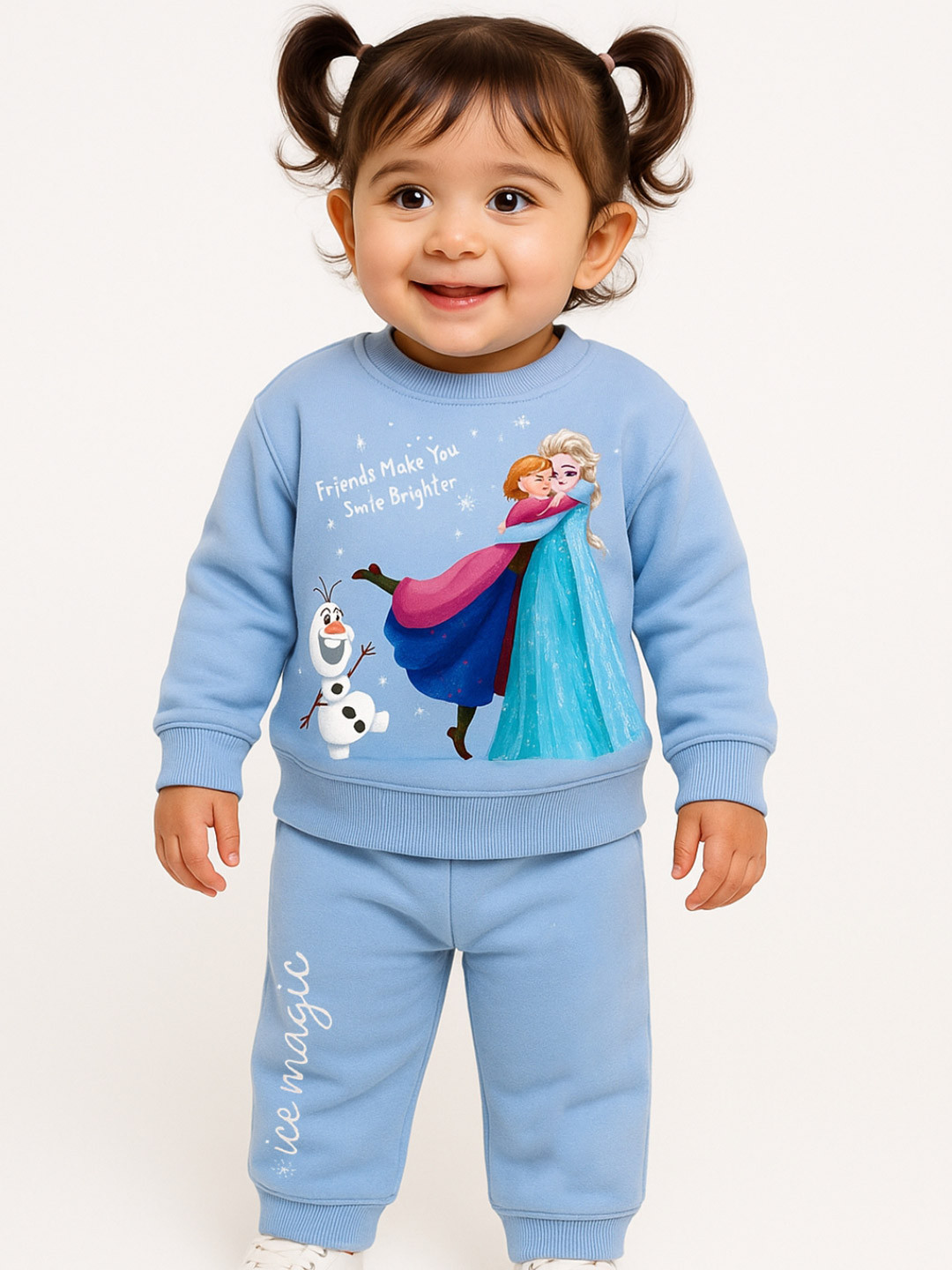 Nap Chief Infant Girls Disney Frozen Printed Cotton Sweatshirt With Trousers