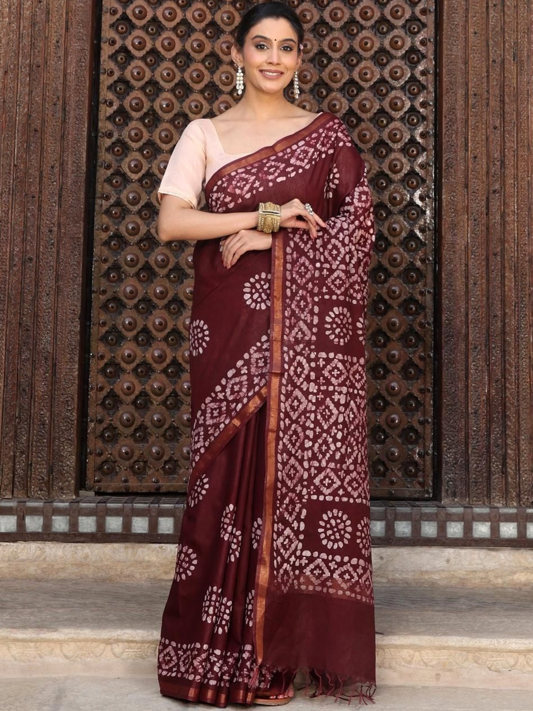 HAIDER ALI AND SONS Women Batik Art Silk Handloom Banarasi Saree
