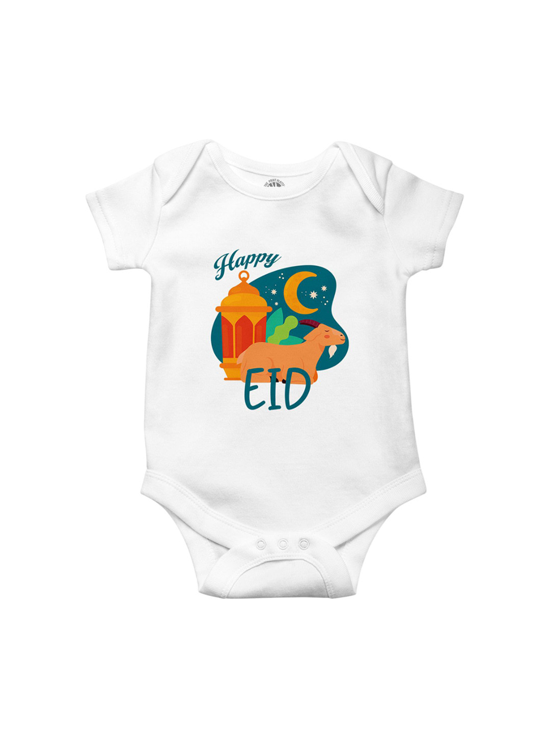 THE PRINT PLATTER Infants Eid Printed Cotton Envelope Neck Ultra Bio Wash Bodysuit
