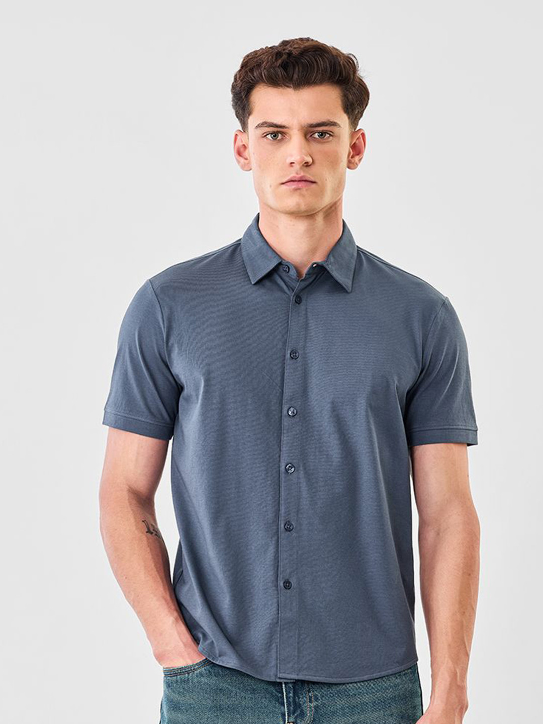 Snitch Men Short Sleeves Regular Fit Shirt