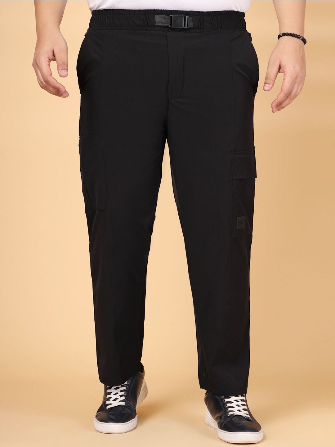 plusS Men Regular Fit Slip-On Track Pant
