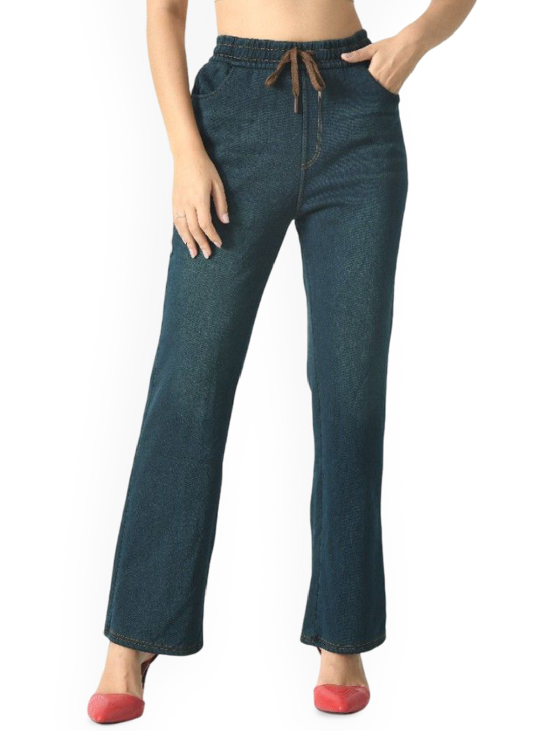 Poftik Women Mid-Rise Heavy Fade Jeans