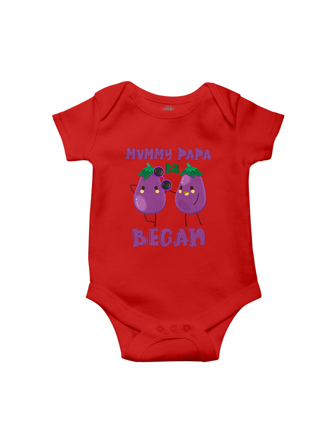THE PRINT PLATTER Infants Mummy Papa Ka Began Printed Envelope Neck Cotton Bodysuit