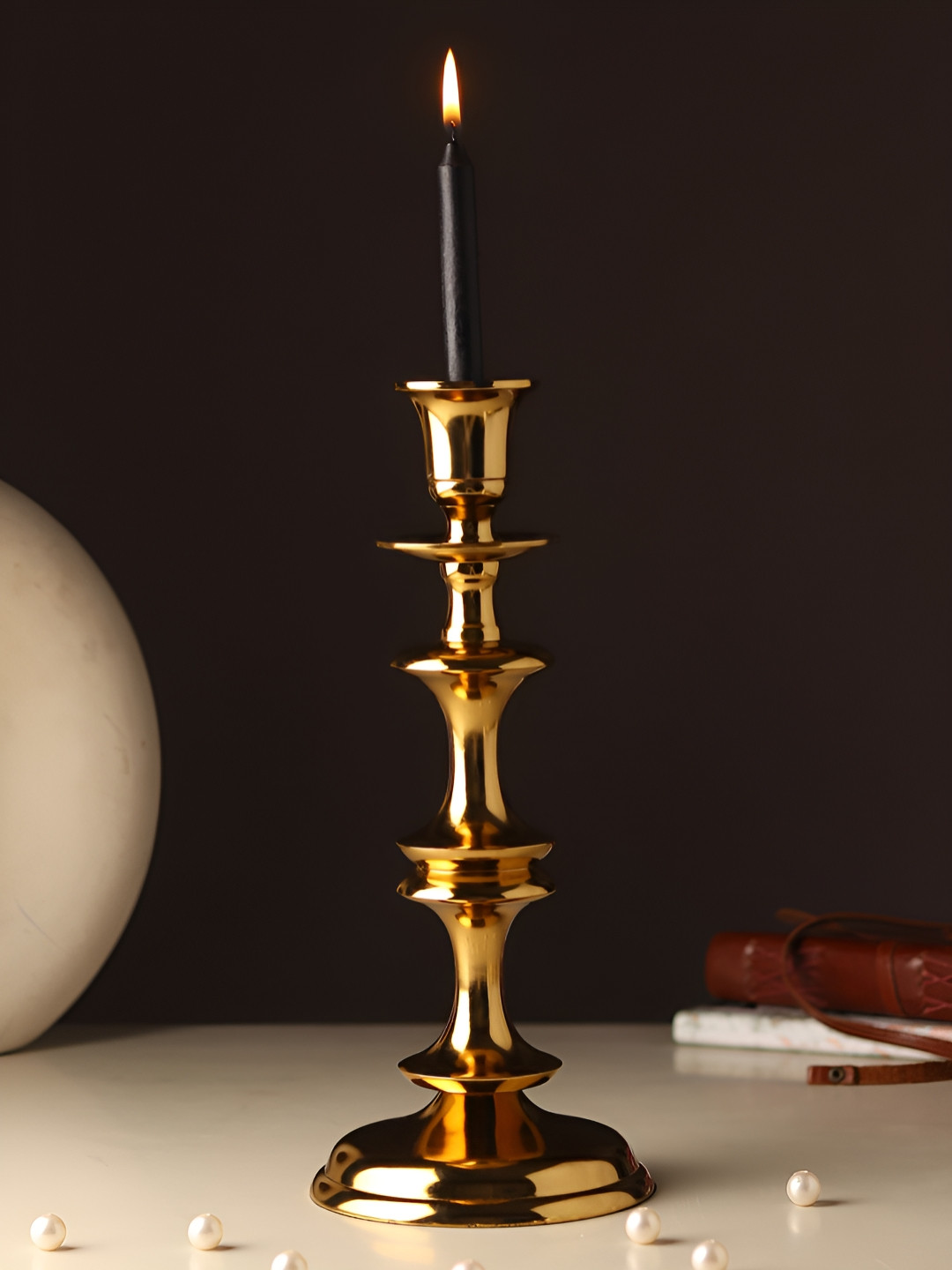 Decor de Maison Altura Piccolo Gold-Toned Solo Tall Candle Holder