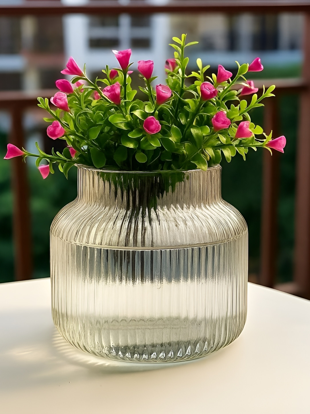 LHC Transparent 4 Inch No Flower Included Home Decor Centerpiece Vase