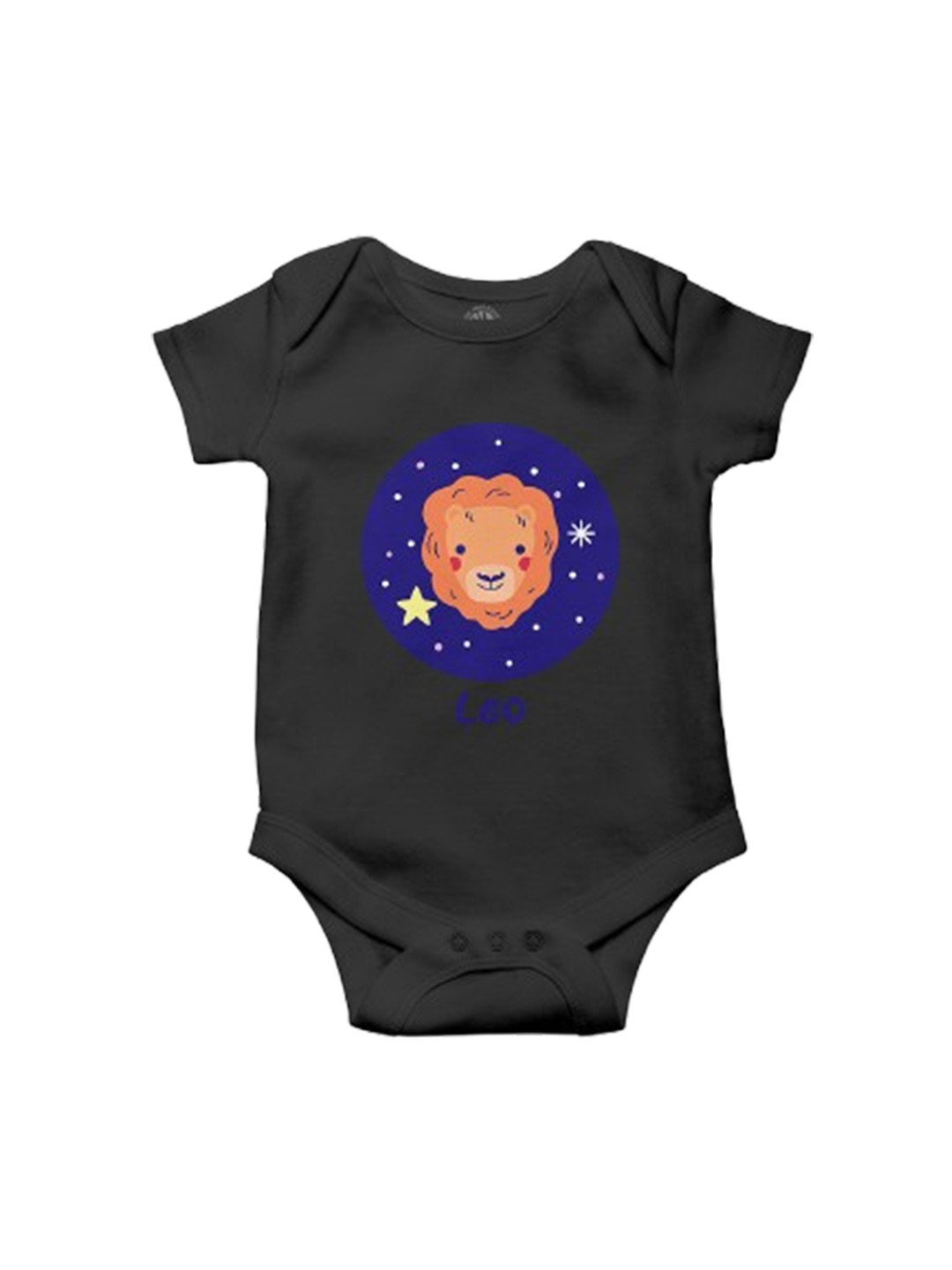 THE PRINT PLATTER Kids Leo Printed Envelope Neck Ultra Bio Wash Cotton Bodysuit