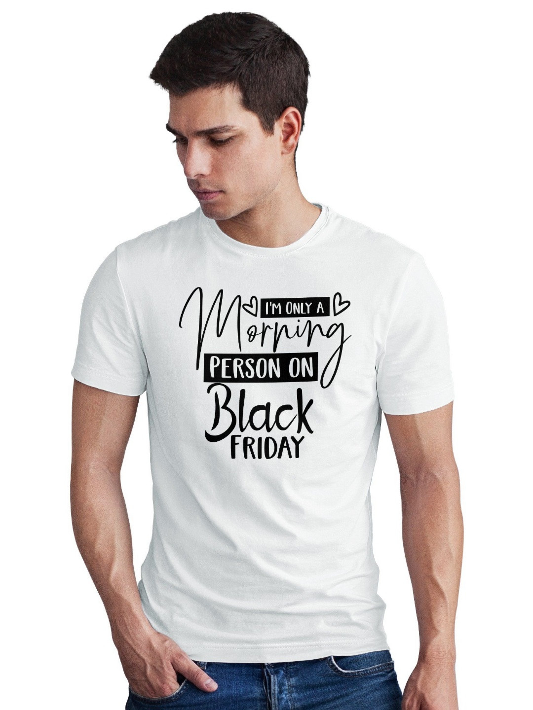 Seekbuylove Men Bio Finish Black Friday Round Neck Pure Cotton T-shirt