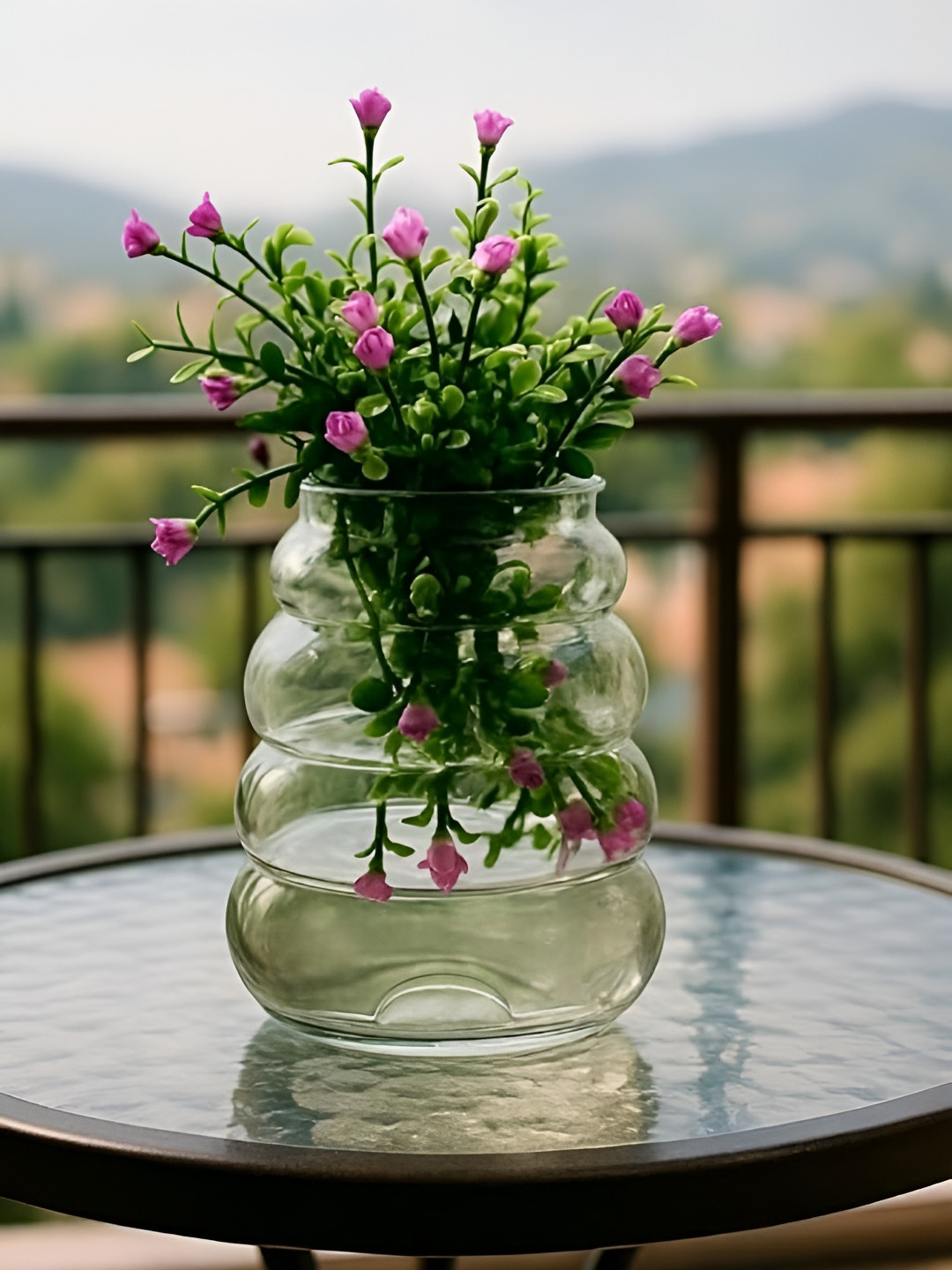 LHC Unisex Wide Mouth Transparent Glass Flower Vase