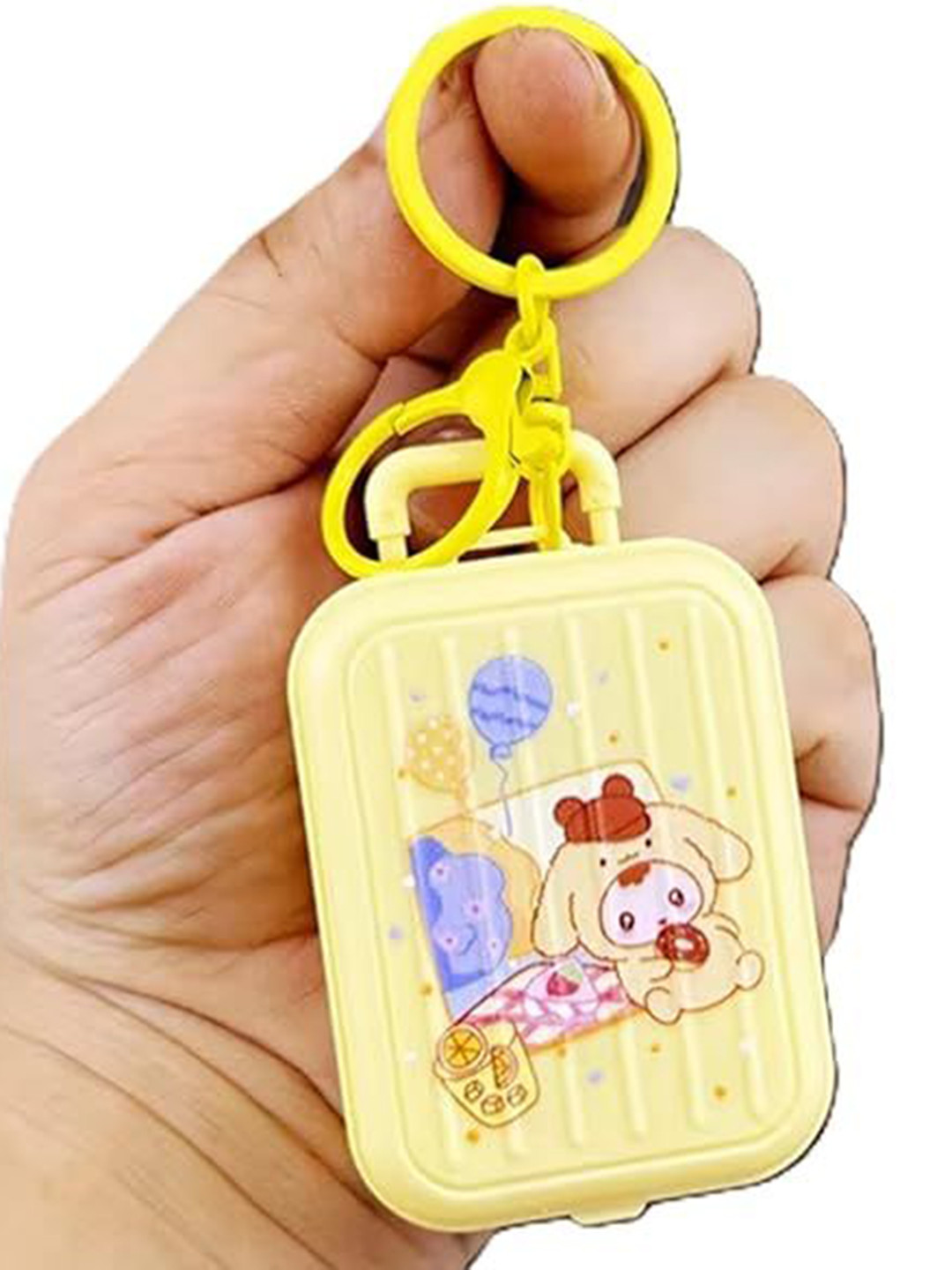 AUGEN 3D Cartoon Trolley Case Design Tetris Key Chain