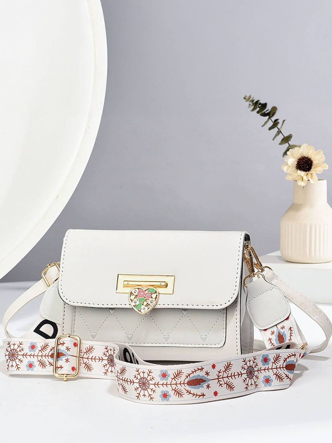 StyleCast Textured Detachable Sling Strap Bowling Sling Bag