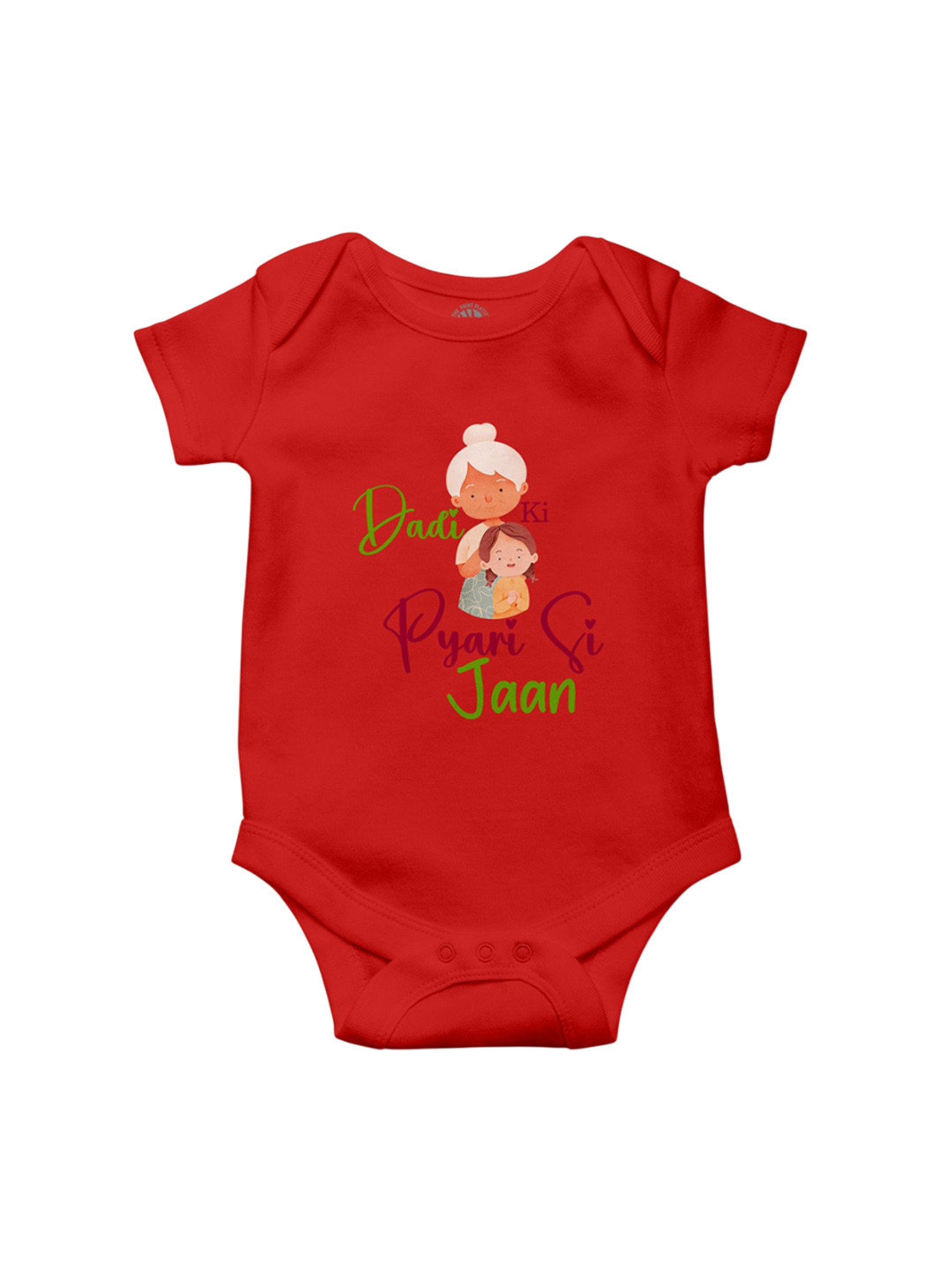 THE PRINT PLATTER Kids Infants Dadi Ki Jaan Printed Envelope Neck Bio Wash Cotton Bodysuit