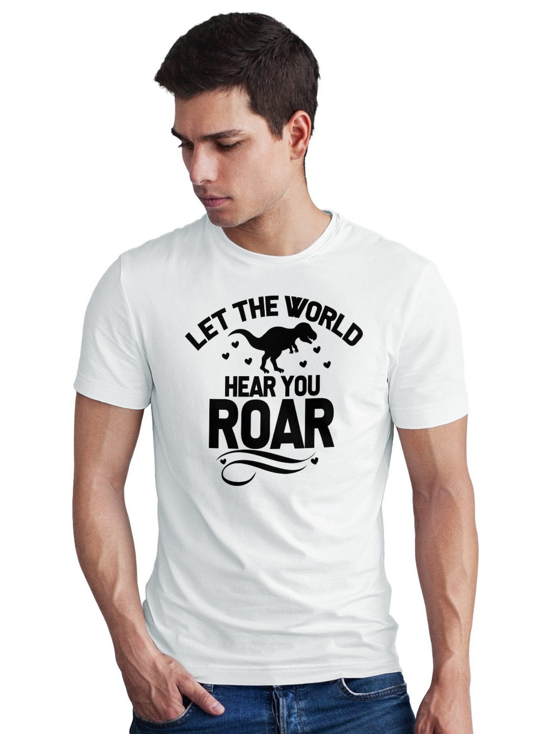 Seekbuylove Men's Typography Printed Round Neck Short Sleeve T-shirt